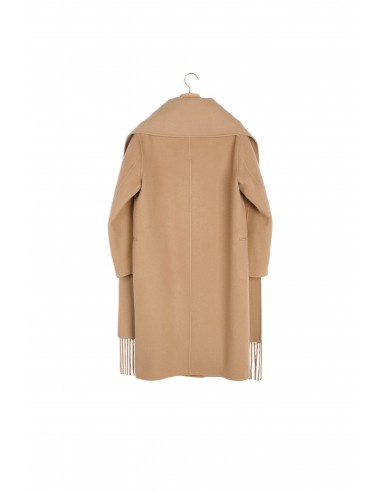 Manteau à col écharpe frangée online