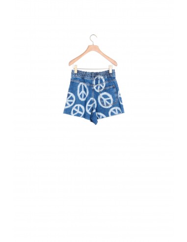 Short large en denim à motifs peace outlet